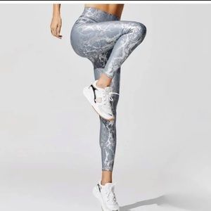 Carbon38 high rise metallic snake print leggings